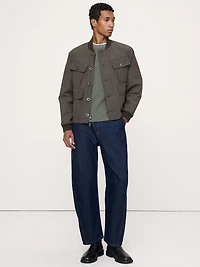 Herringbone Reversible Quilted Bomber Jacket