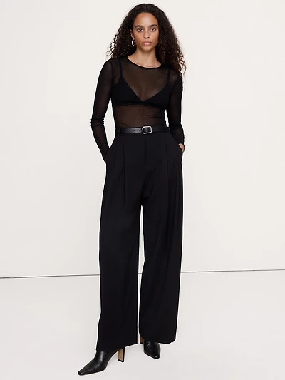 Mesh Crew-Neck Top