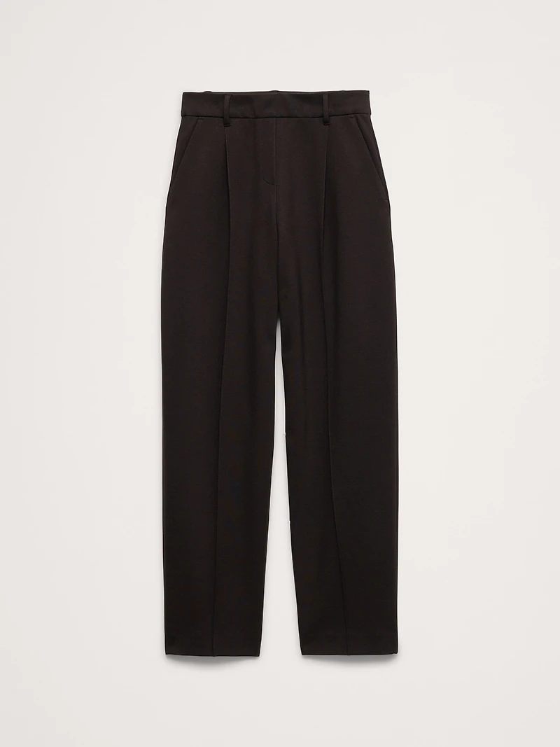 High-Rise Slim Drapey Ponte Pull-On Pant