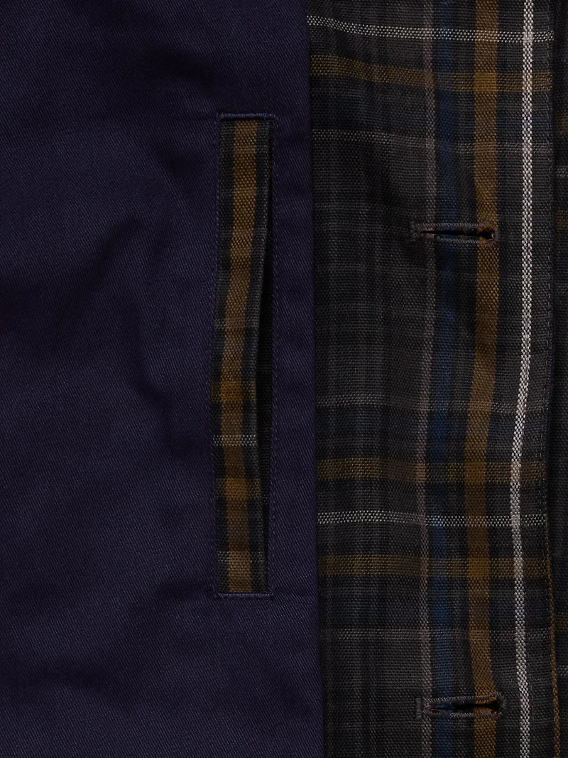 Plaid Chore Coat with Corduroy Collar