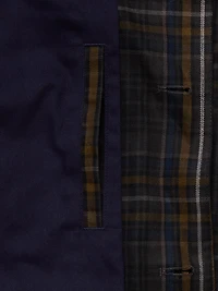 Plaid Chore Coat with Corduroy Collar