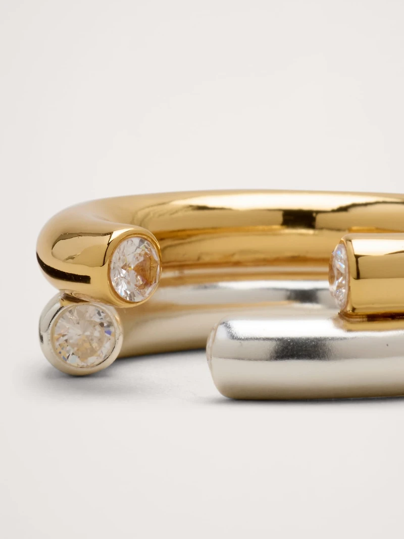 Two-Tone Stacked Opening Ring
