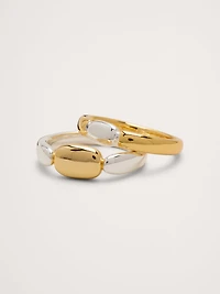 Two-Tone Stacked Ring Set