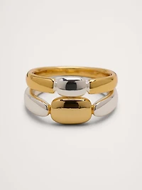 Two-Tone Stacked Ring Set