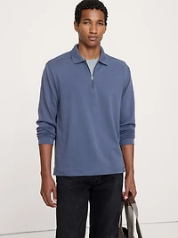 Luxury-Touch Quarter-Zip Polo