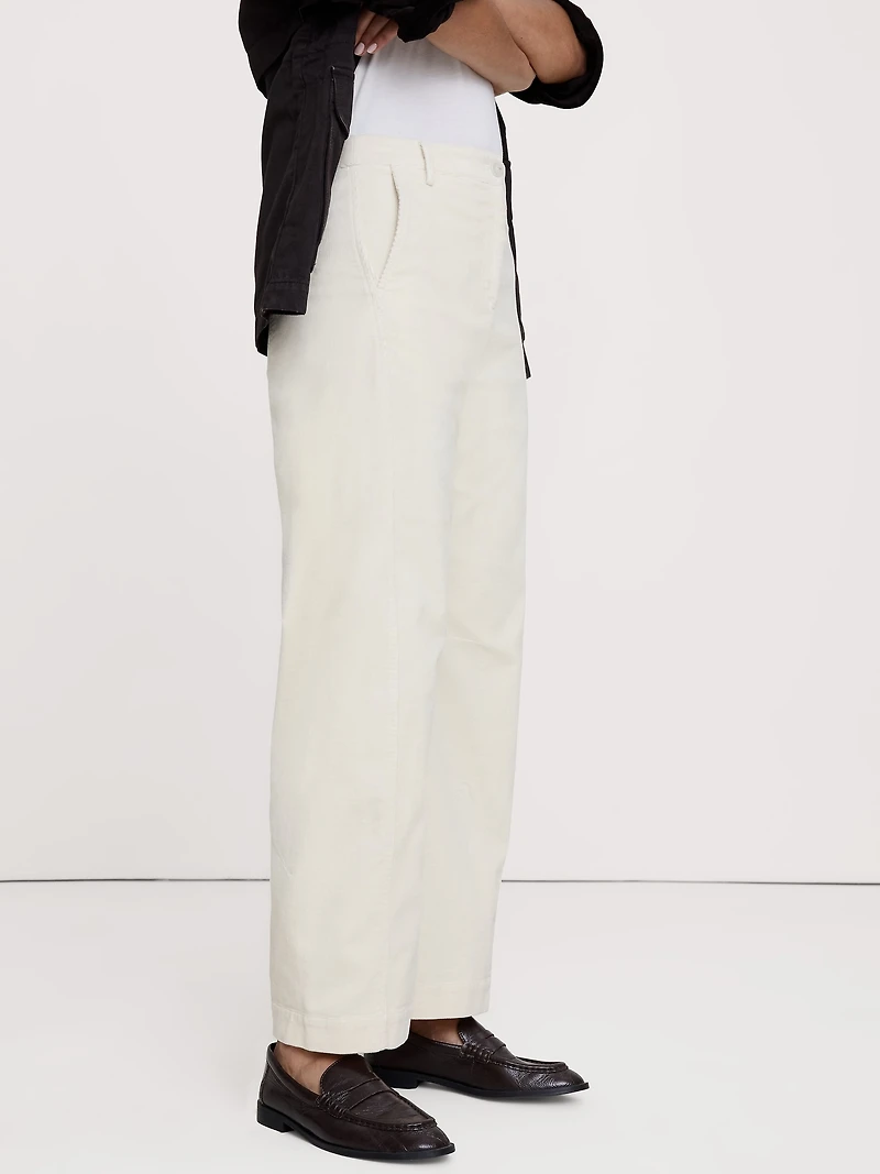 High-Rise Corduroy Barrel Pant