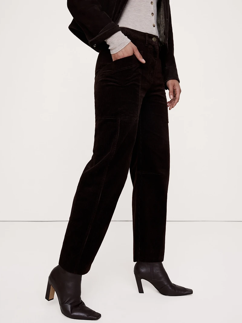 High-Rise Straight Corduroy Pant
