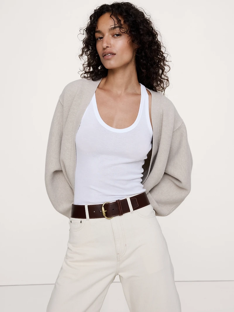 Leather Square-Tail Belt