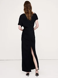 Matte Jersey Draped Maxi Dress