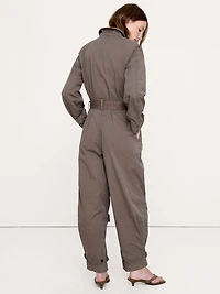 Cotton Twill Zip Jumpsuit