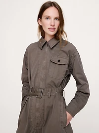 Cotton Twill Zip Jumpsuit