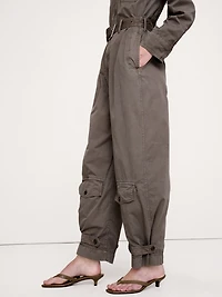 Cotton Twill Zip Jumpsuit
