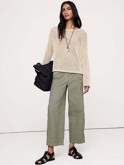 Mid-Rise Relaxed Painter Pull-On Pant