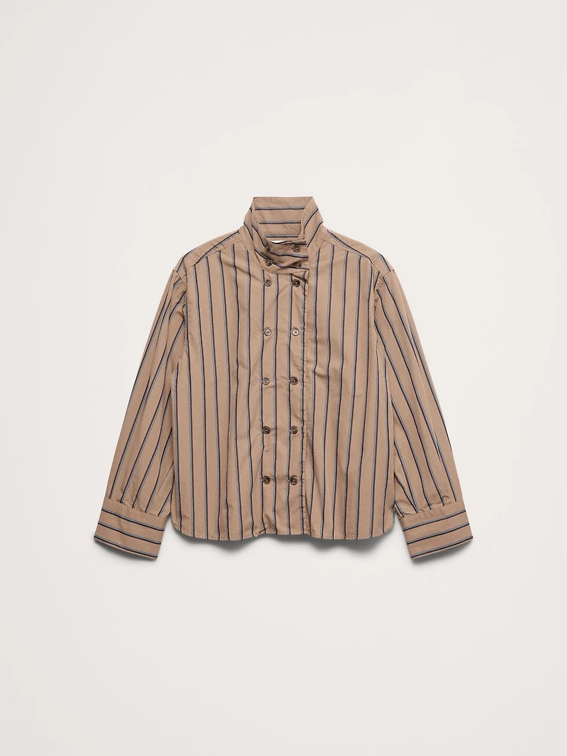 Cotton Foldover Collar Shirt