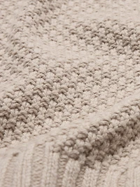 Oversized Merino-Cotton High V-Neck Sweater