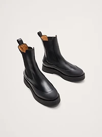 Italian Leather Platform Chelsea Boot