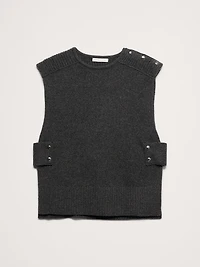 Wool-Cashmere Side-Snap Sweater Vest
