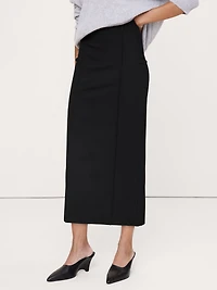 Ponte Pintuck Pencil Skirt