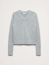 Larkspur Cotton-Silk V-Neck Sweater