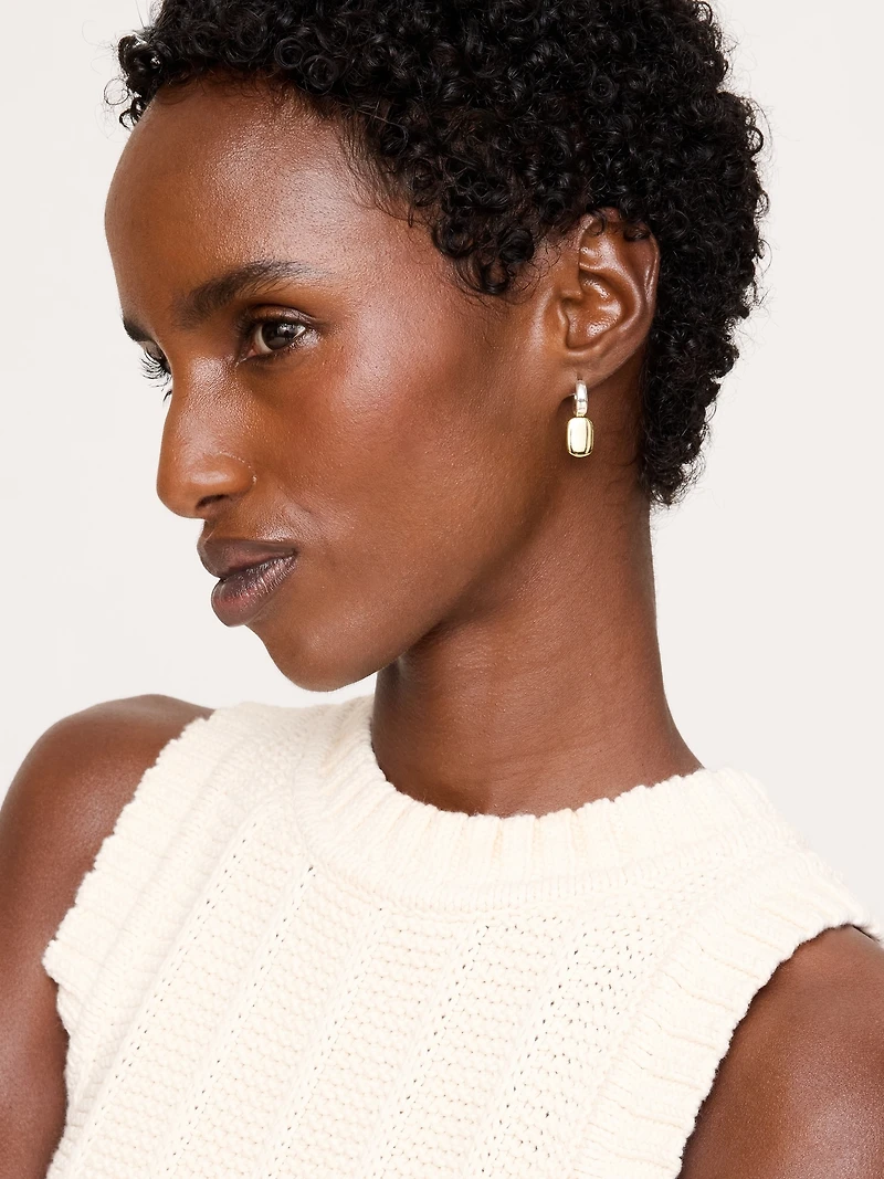 Two-Tone Pendant Earrings