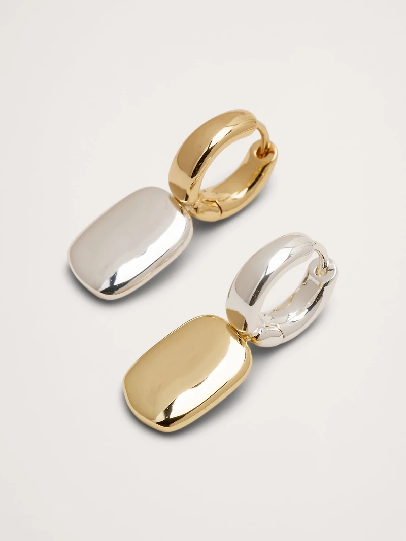 Two-Tone Pendant Earrings