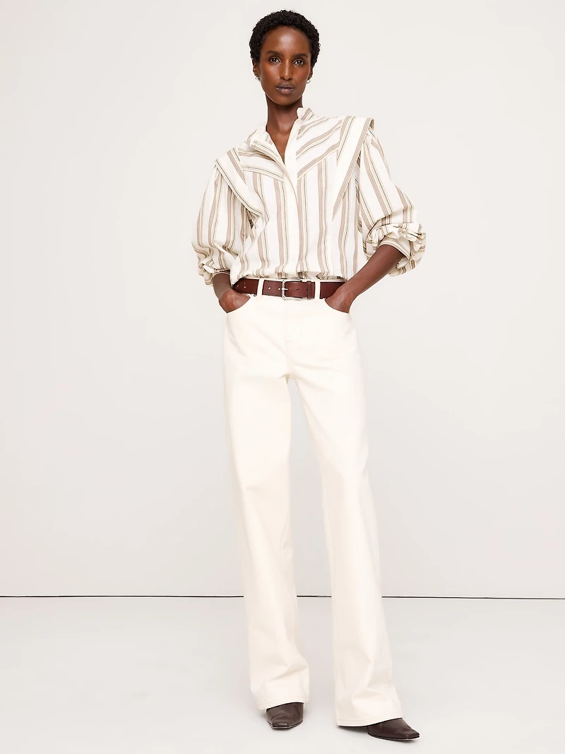 Cotton Layered-Collar Shirt