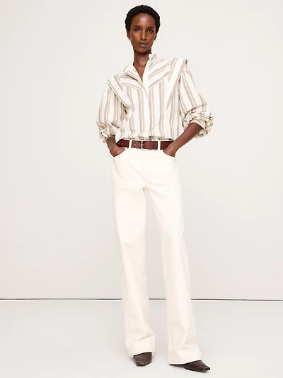 Cotton Layered-Collar Shirt