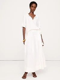 Linen Tassel-Tie Top