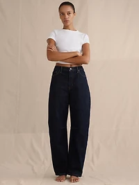 Mid-Rise Barrel Ankle Jean