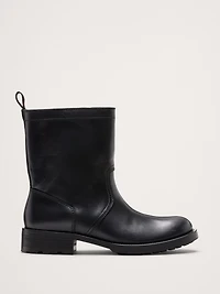 Italian Leather Moto Boot