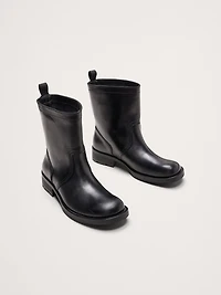 Italian Leather Moto Boot