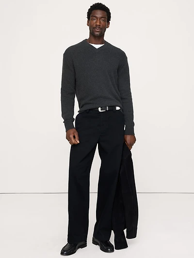 Cotton-Cashmere V-Neck Sweater