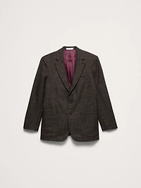 Tailored Slim Italian Tweed Suit Jacket