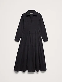 Cotton Twill Paneled Shirt Dress