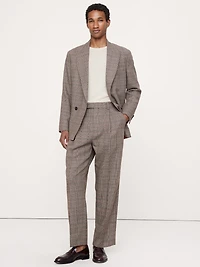Loose Italian Wool Pleated Suit Pant