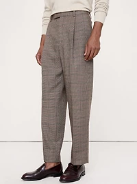 Loose Italian Wool Pleated Suit Pant