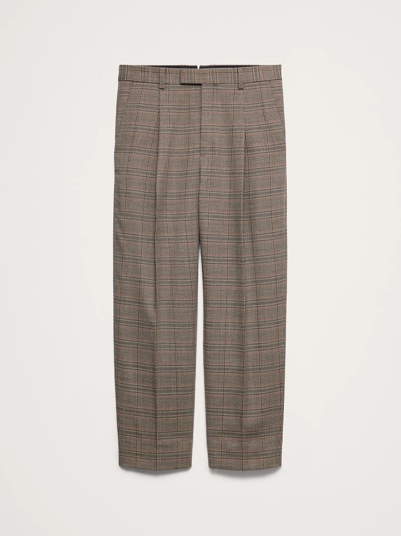 Loose Italian Wool Pleated Suit Pant