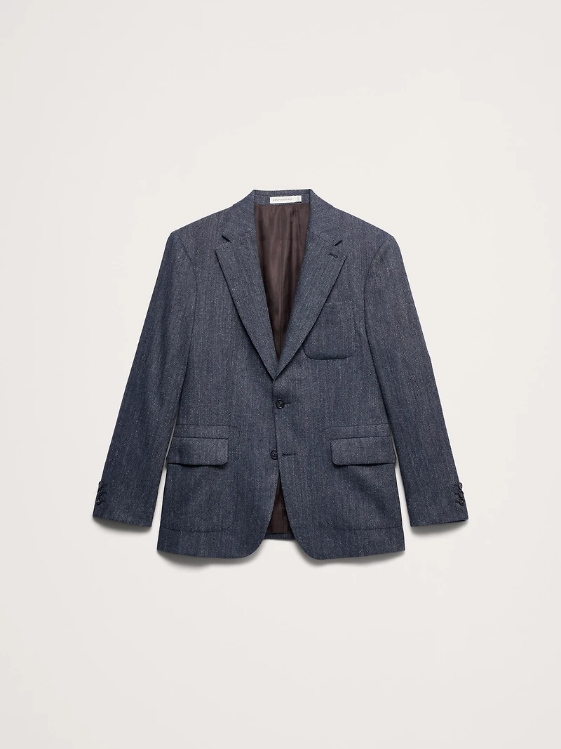 Tailored Slim Italian Herringbone Suit Jacket