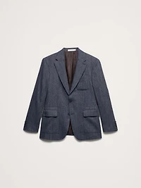 Tailored Slim Italian Herringbone Suit Jacket