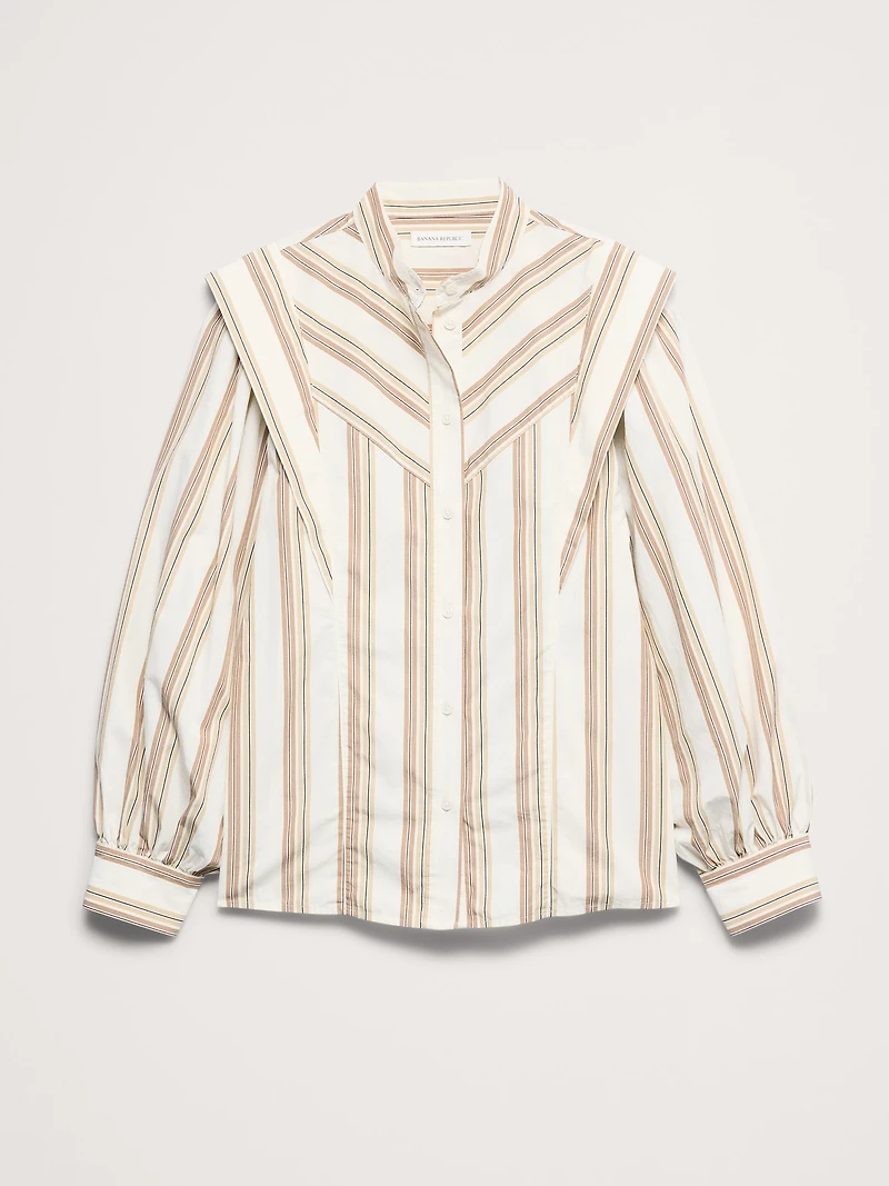 Cotton Layered-Collar Shirt
