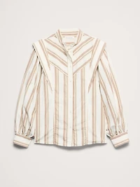 Cotton Layered-Collar Shirt