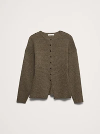Larkspur Cotton-Silk Cutaway-Hem Cardigan