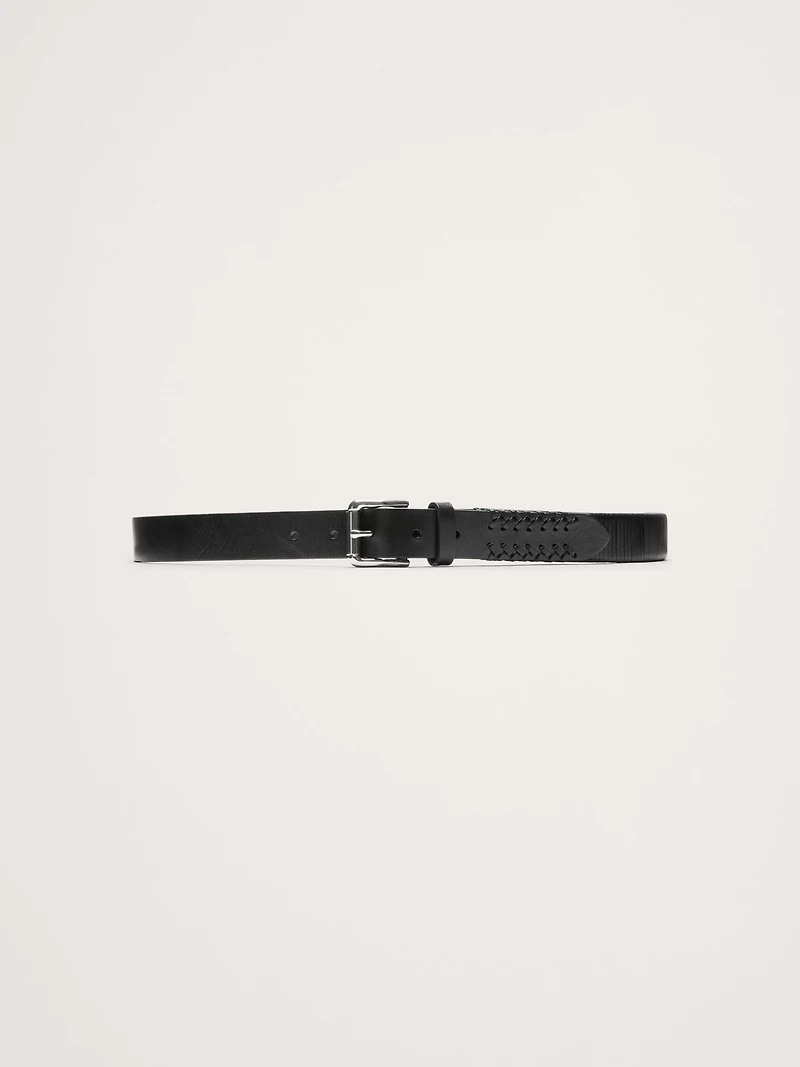 Slim Laced Leather Belt