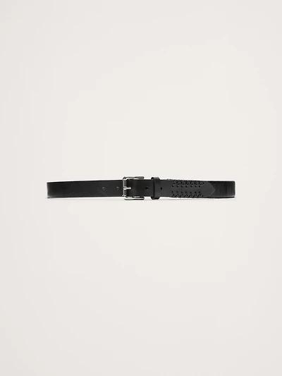 Slim Laced Leather Belt