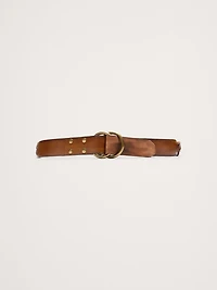 Woven Leather Double-Ring Belt