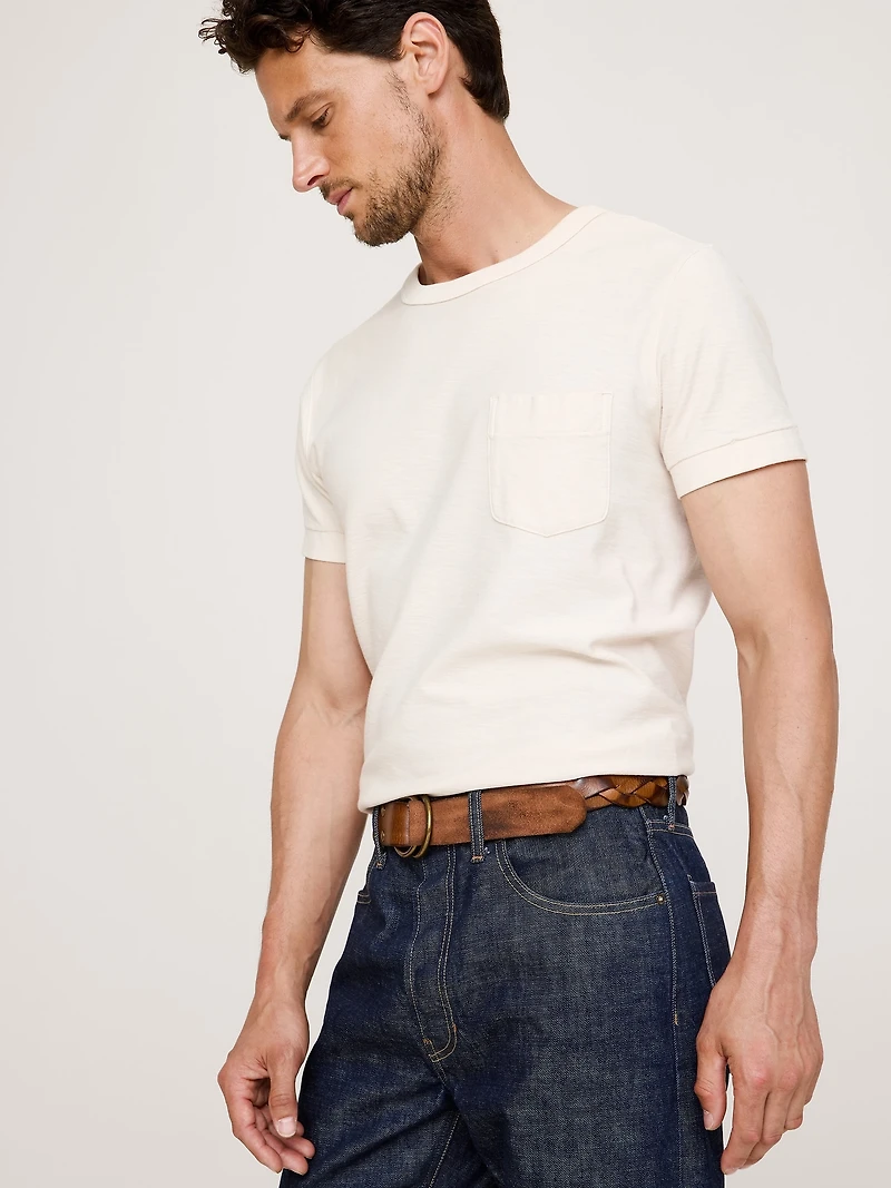 Woven Leather Double-Ring Belt