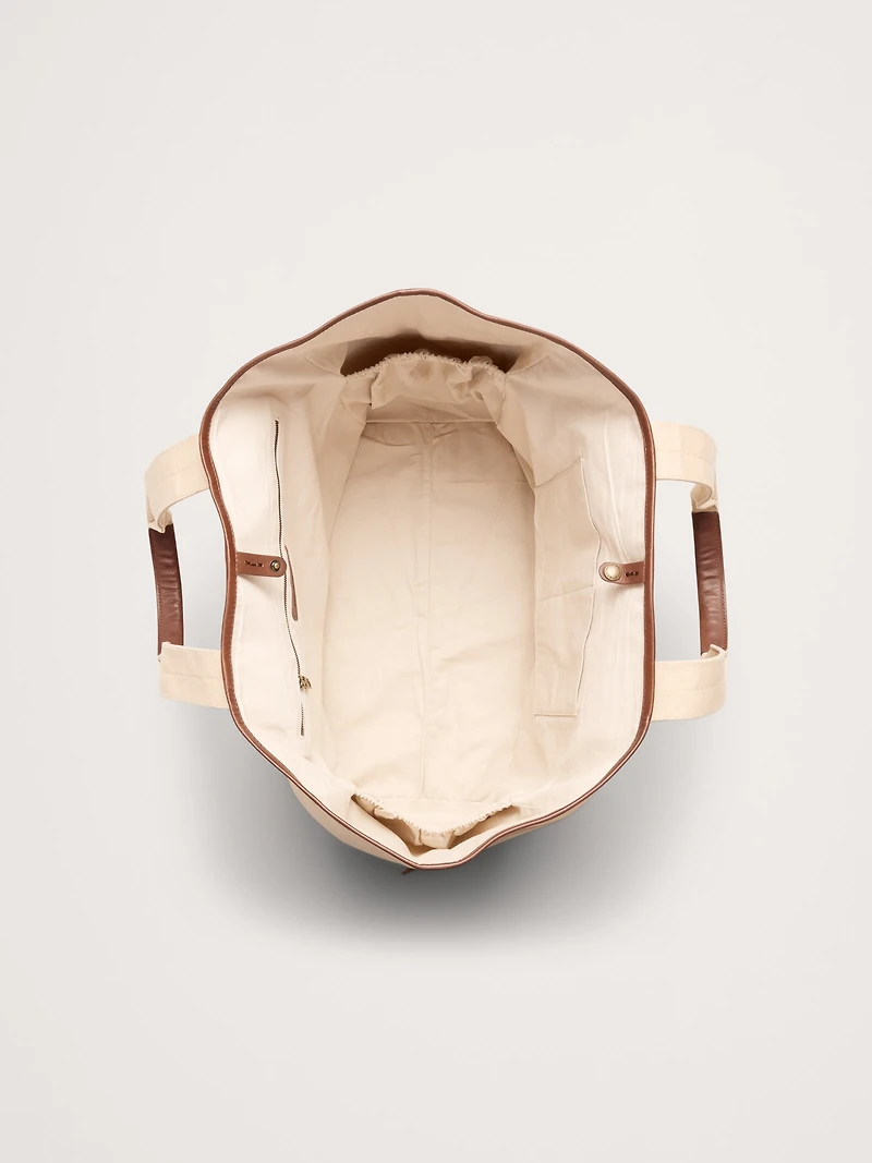 Waxed Canvas & Leather Weekend Tote