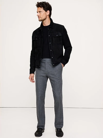 Tailored Slim Herringbone Wrinkle Resistant Dress Pant