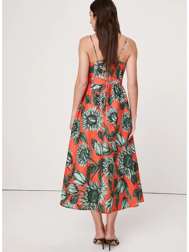 Linen Corset Button-Down Dress