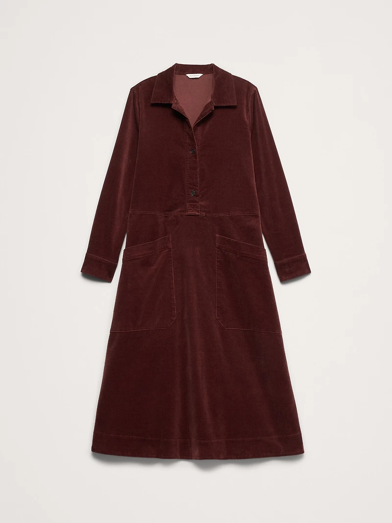 Corduroy Pocket Shirt Dress